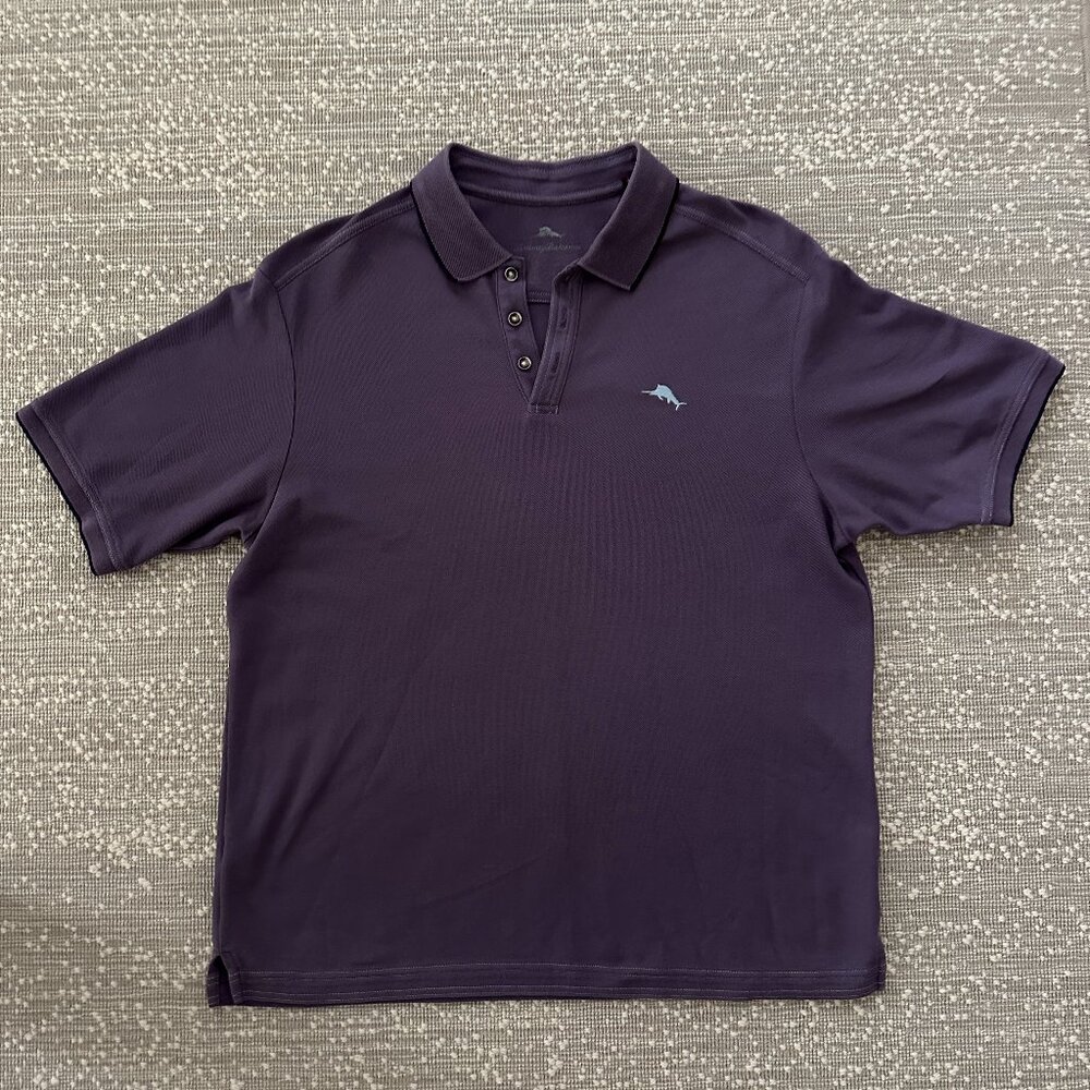 Tommy Bahama Supima Purple Polo Shirt Size L/G